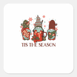 Retro Merry Christmas Hot Cocoa Tis The Season Gno Square Sticker