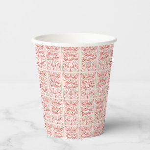 Retro Merry Christmas Paper Cups