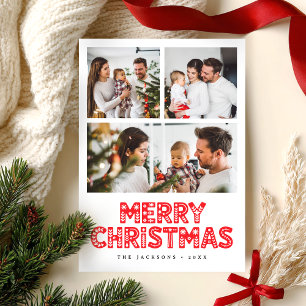 Retro Merry Christmas Photo Holiday Card
