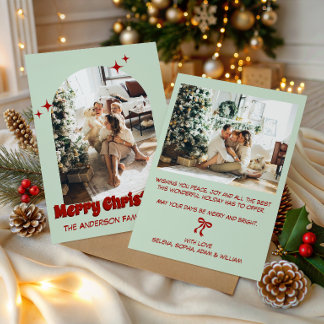 Retro Merry Christmas Photo Holiday Card