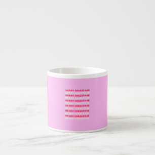 Retro Merry Christmas Pink Holiday Decor Preppy Espresso Cup