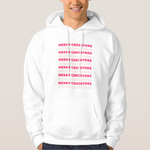 Retro Merry Christmas Pink Holiday Decor Preppy Hoodie