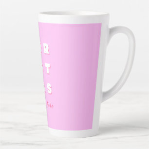 Retro Merry Christmas Pink Holiday Decor Preppy Latte Mug
