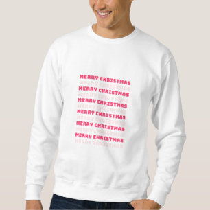 Retro Merry Christmas Pink Holiday Decor Preppy Sweatshirt