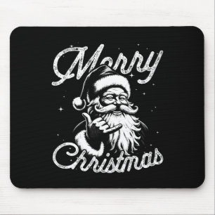 Retro Merry Christmas Santa Shaka Hawaiian Surf Sk Mouse Mat