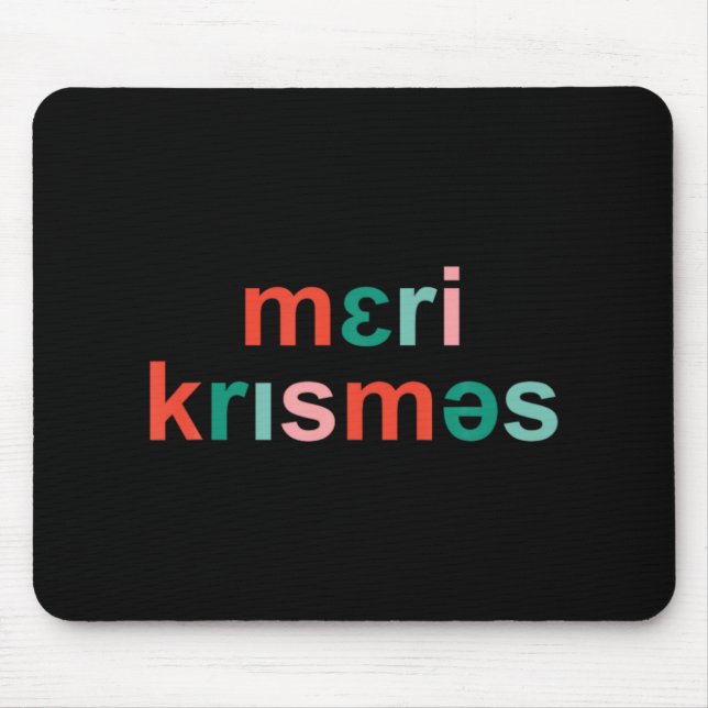 Retro Merry Christmas Slp Phonetics Funny Speech T Mouse Mat (Front)
