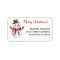 Retro Merry Christmas Snowman Return Name Address