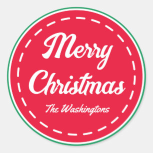 Retro Merry Christmas Stickers