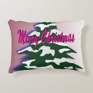 Retro Merry Christmas Tree Festive Season Decorative Cushion