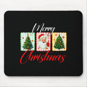 Retro Merry Christmas Vintage Santa Xmas Tree Tis Mouse Mat