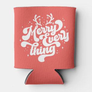 Retro Merry Everything Merry Christmas   Can Cooler