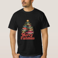 Retro Merry Fishmas Fisherman Christmas Humor
