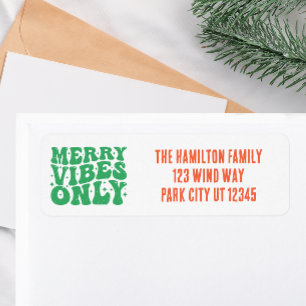 Retro Merry Vibes Holiday Return Address