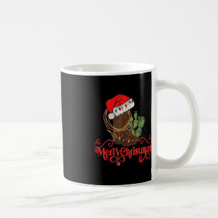 Retro Merry Xmas Santa Hat Cowboy Boots Western Ch Coffee Mug