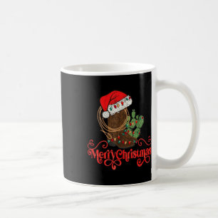 Retro Merry Xmas Santa Hat Cowboy Boots Western Ch Coffee Mug
