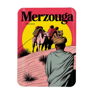 Retro Merzouga sahara camel ride morocco travel gi Magnet