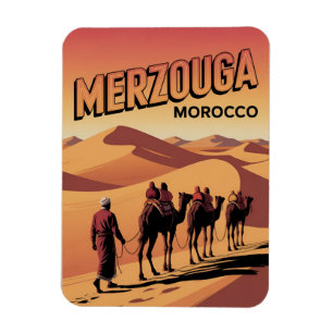 Retro Merzouga sahara camel ride morocco travel Magnet
