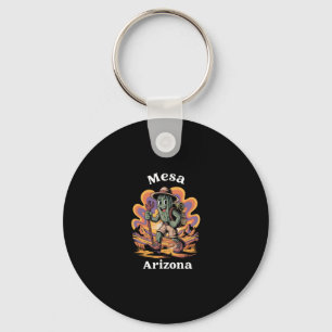 Retro Mesa Arizona Hiking Trail Adventure Cactus Key Ring