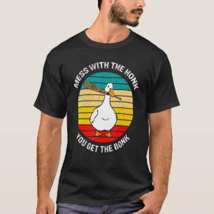 Retro Mess With Honk Get The Bonk  Goose Duck Farm T-Shirt