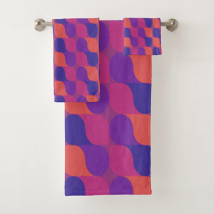 Retro Metaballs Abstract Geometric Pattern  Bath Towel Set