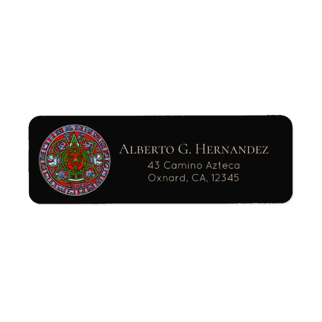 Retro Mexican Aztec Sun Stone Calendar Hispanic  (Front)