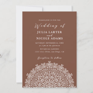 Retro Mexican Terrain Flourishing Mandala Wedding Invitation