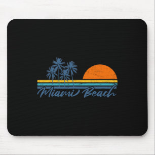 Retro Miami Beach Florida Tees Women Men Cool Vint Mouse Mat