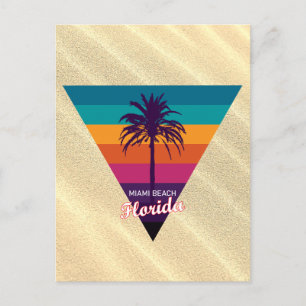 Retro Miami Beach Florida Travel Postcard