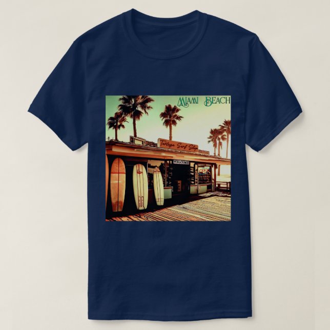 Retro | Miami Beach | Surf Shop | Unisex | T-Shirt (Design Front)