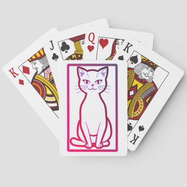 Retro Miami Cat – Minimalist Playing Cards (Back)