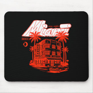 Retro miami coastal nights graphic - vintage art mouse mat