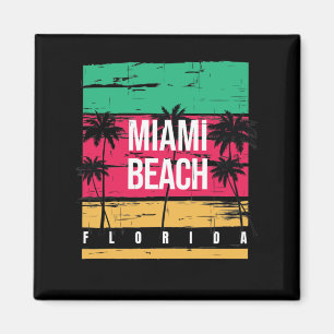 Retro Miami Florida Beach Souvenir Magnet
