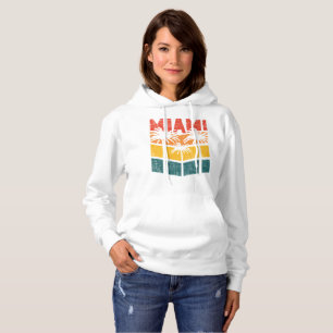 Retro Miami Florida Beach Souvenir Palm Tree 80s Hoodie