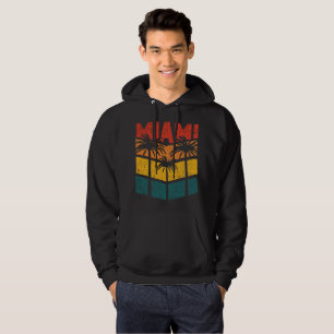 Retro Miami Florida Beach Souvenir Palm Tree 80s Hoodie