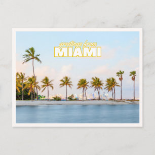 Retro Miami Florida Palm Tree Photo Greetings  Postcard