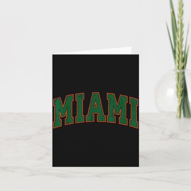 Retro Miami Florida Tee Men Women And Kids  Card (Front)