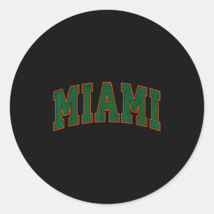 Retro Miami Florida Tee Men Women And Kids Classic Round Sticker