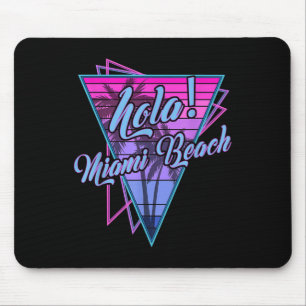 Retro Miami - Hola Miami Beach Florida Vintage Mouse Mat