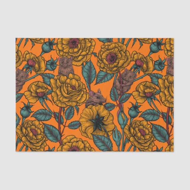 Retro mice party tissue paper (Front)