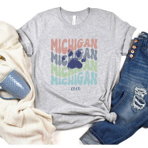Retro Michigan Dog Mum T-Shirt