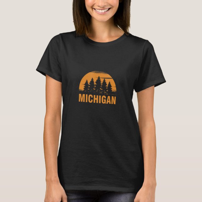Retro Michigan Forest T-Shirt (Front)
