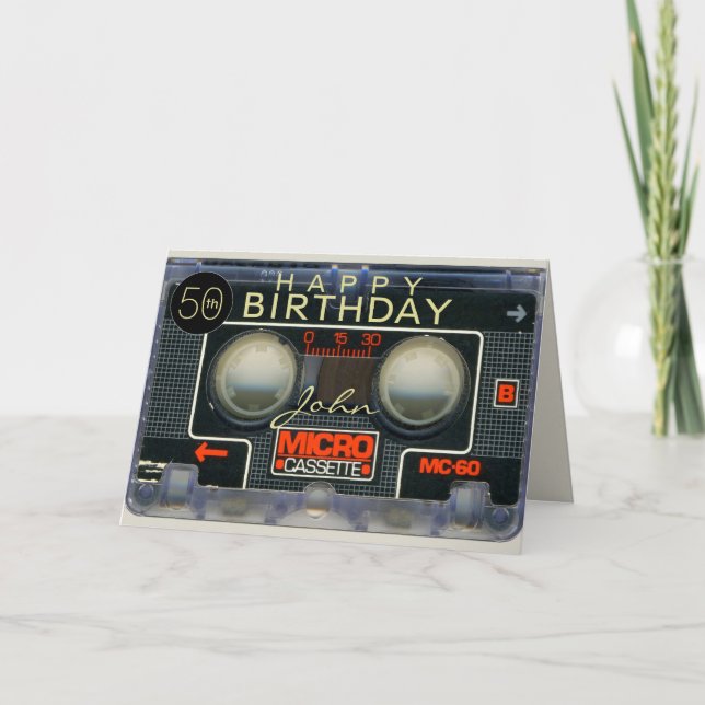 Retro Micro Audiotape 50th birthday recto-verso C Card (Front)