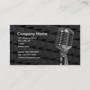 retro microphone business card