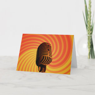 Retro Microphone custom greeting card