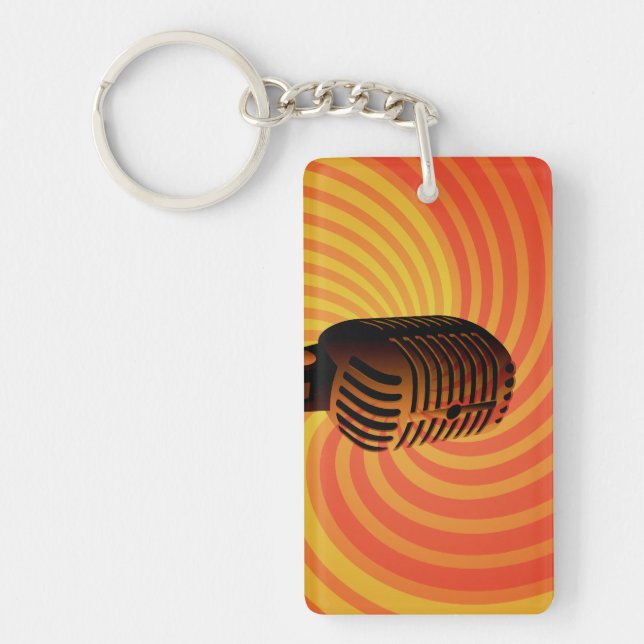 Retro Microphone custom key chain (Front)