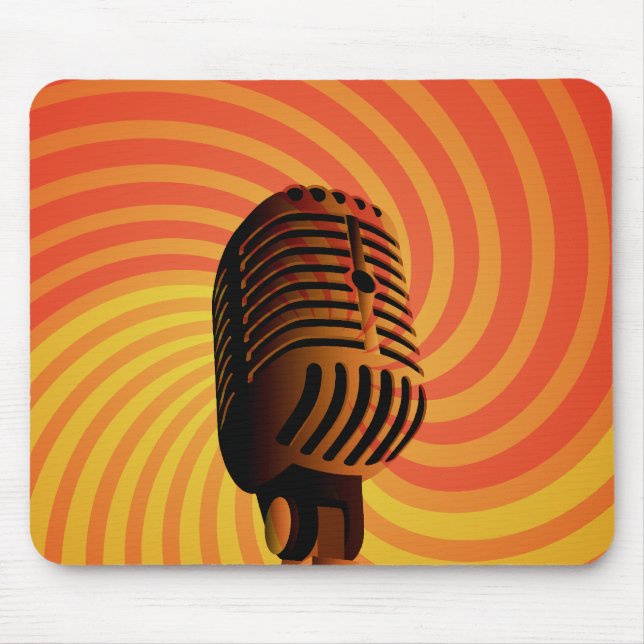 Retro Microphone custom laptop sleeve Mouse Mat (Front)
