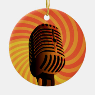 Retro Microphone custom ornament