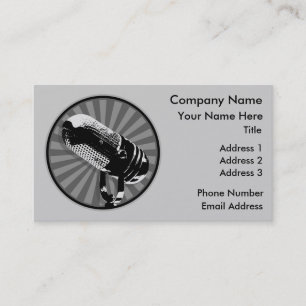 Retro Microphone Graphic Business Card