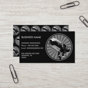 Retro Microphone Graphic Business Card