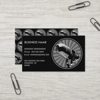 Retro Microphone Graphic Business Card